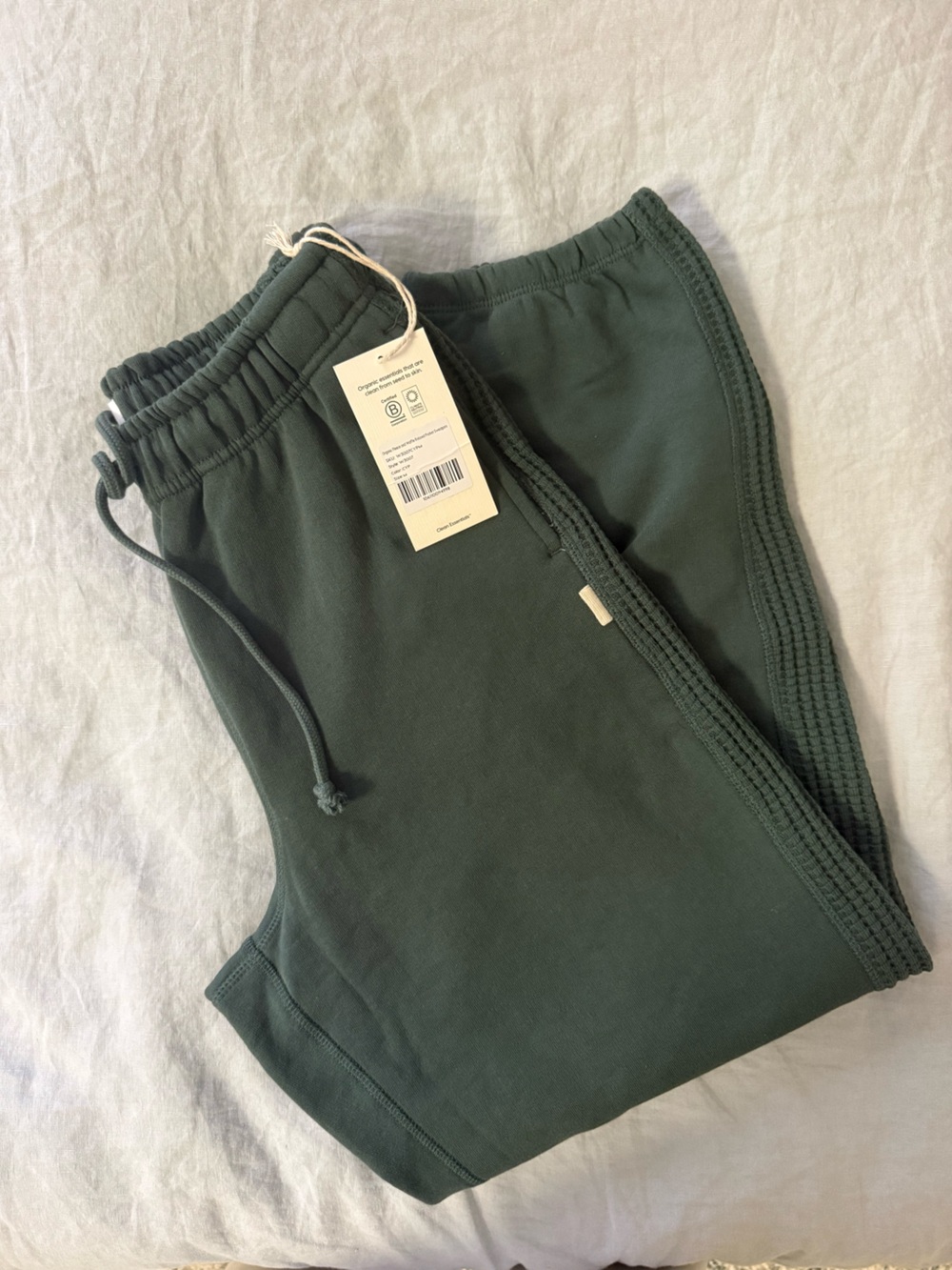 Mate the label organic fleece and waffle relaxed sweatpant